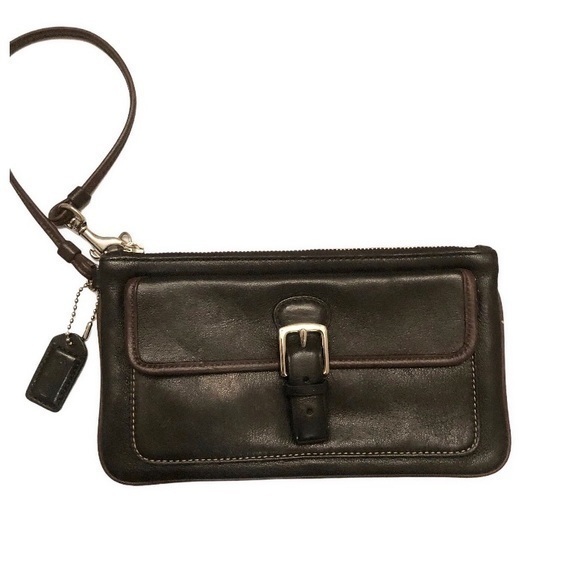 Coach black leather soho Hampton wristlet